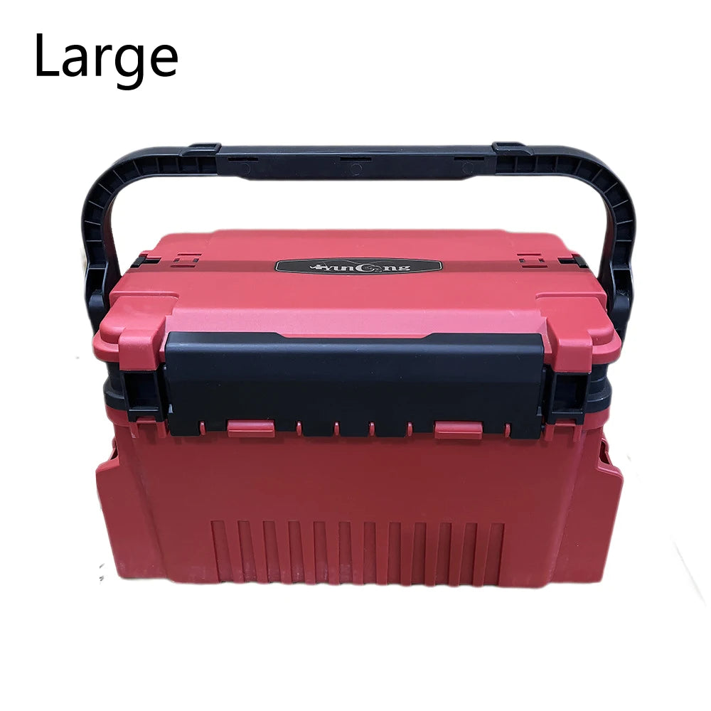 Portable Tackle Box with Rod Holder