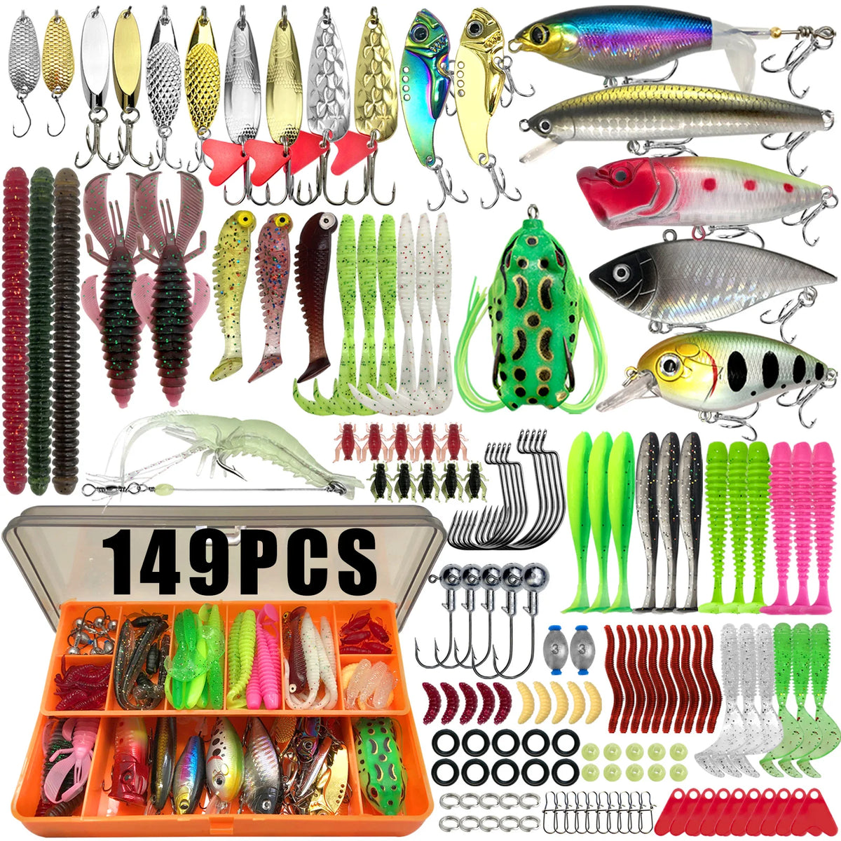 Fishing Tackle & Lure Kit – 86–366 Pieces