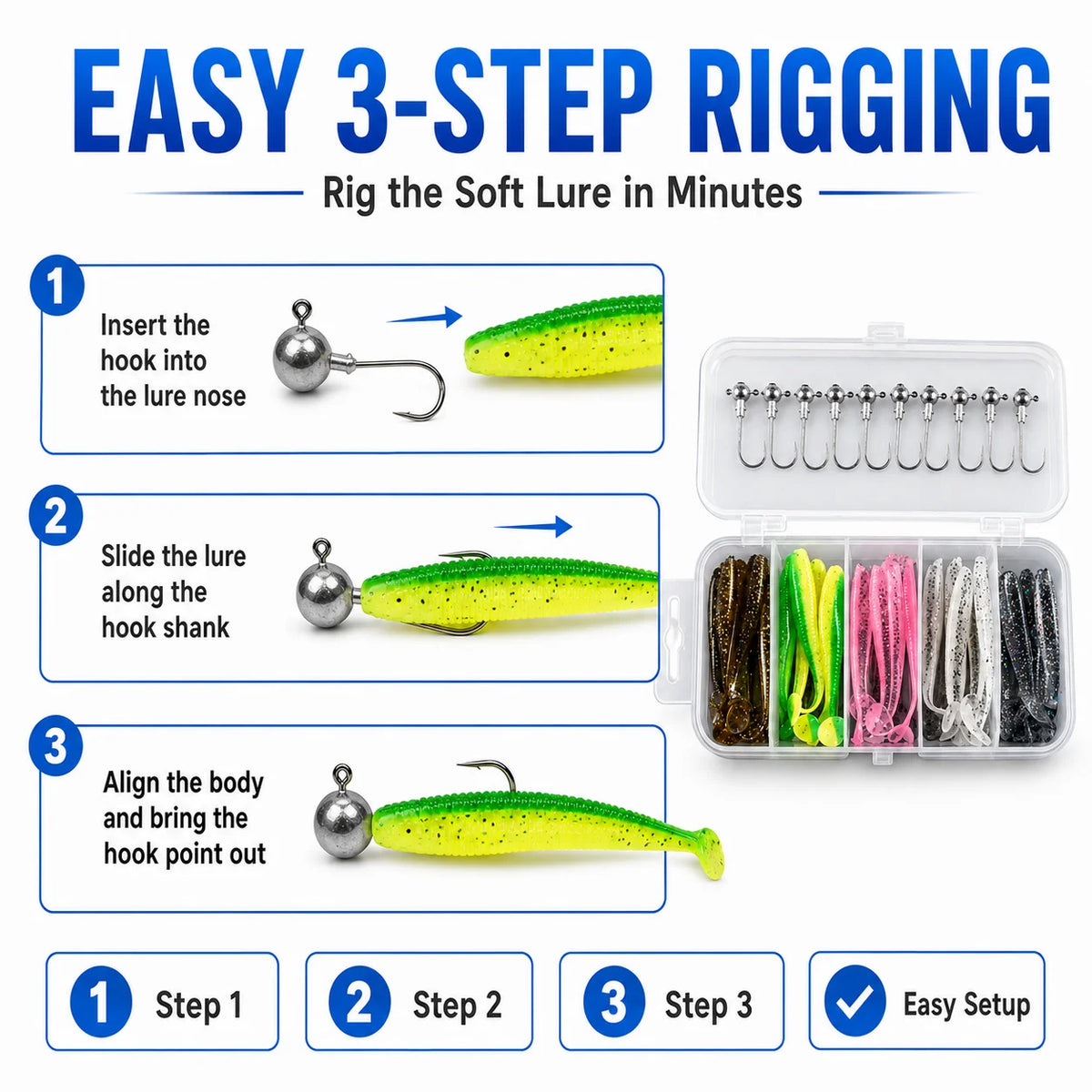 Paddle-Tail Swimbait Kit with Jig Heads