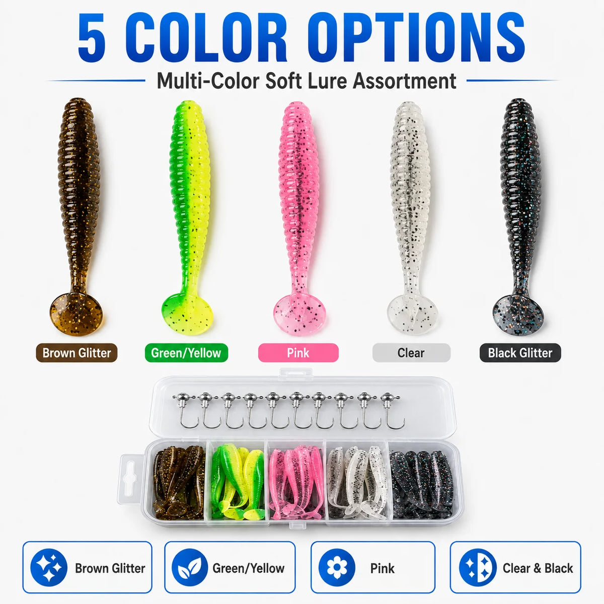 Paddle-Tail Swimbait Kit with Jig Heads