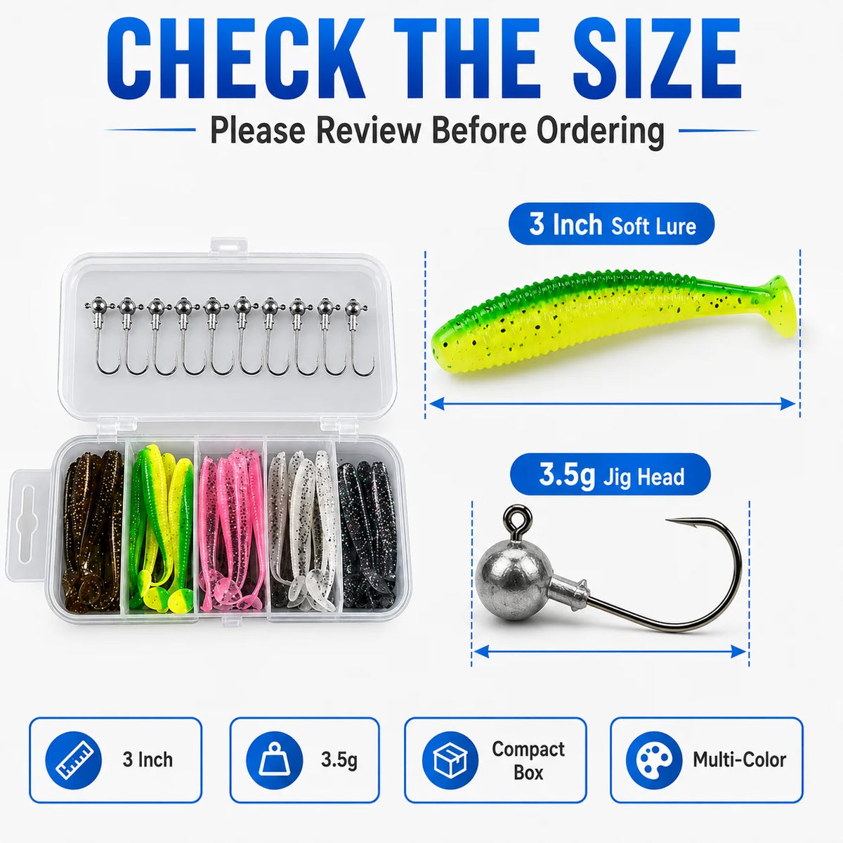 Paddle-Tail Swimbait Kit with Jig Heads