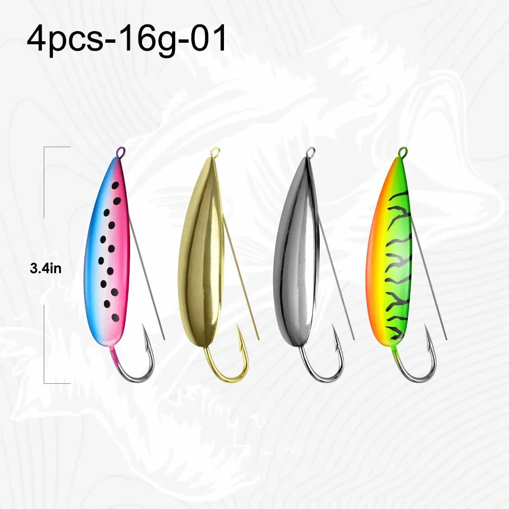 Weedless Fishing Spoons – 4 Pack