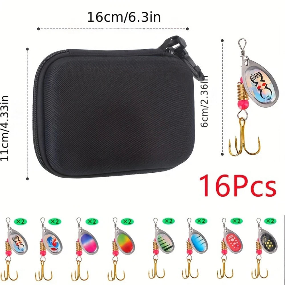 Inline Spinner Lure Kit – 16 Piece