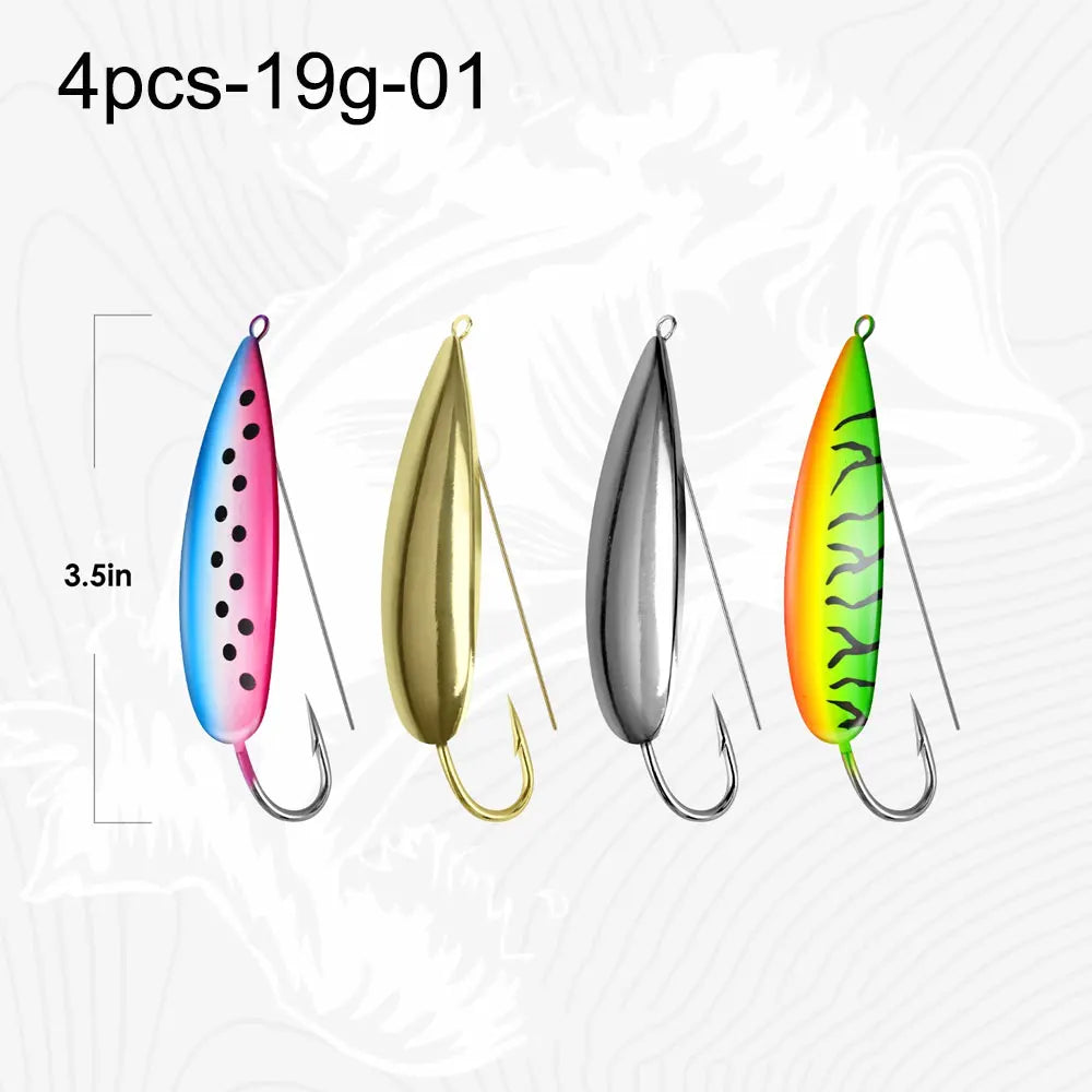 Weedless Fishing Spoons – 4 Pack