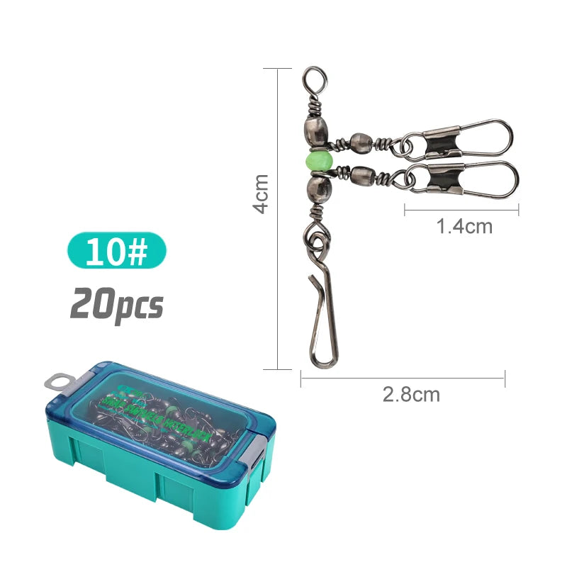 Luminous Barrel Swivels with Snap – 25 Pack