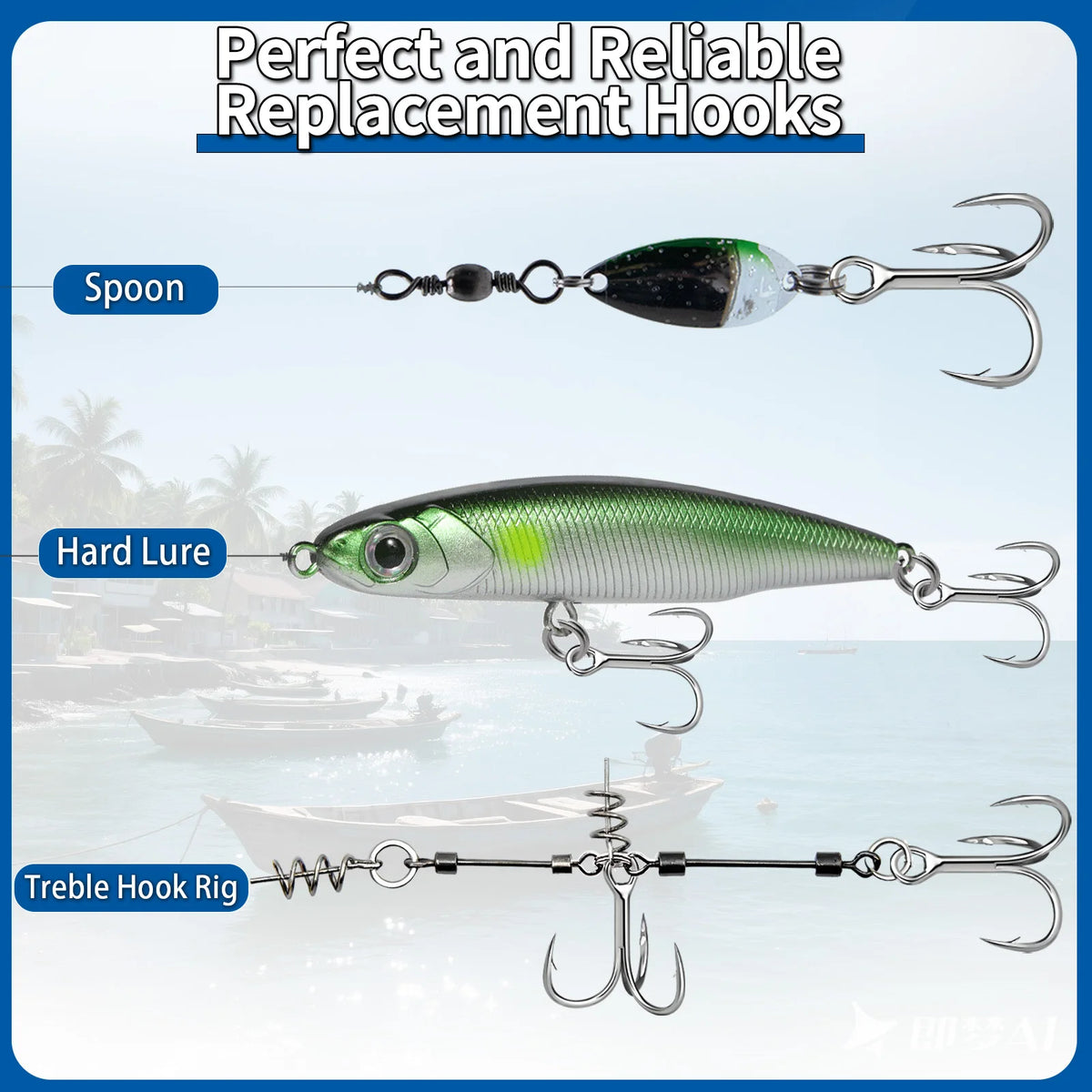 3X Strong Treble Hooks – 25–100 Pack