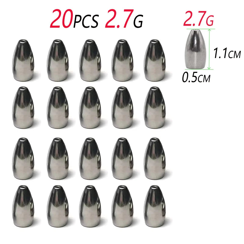 Texas/Carolina Rig Bullet Weights – 20 Pack
