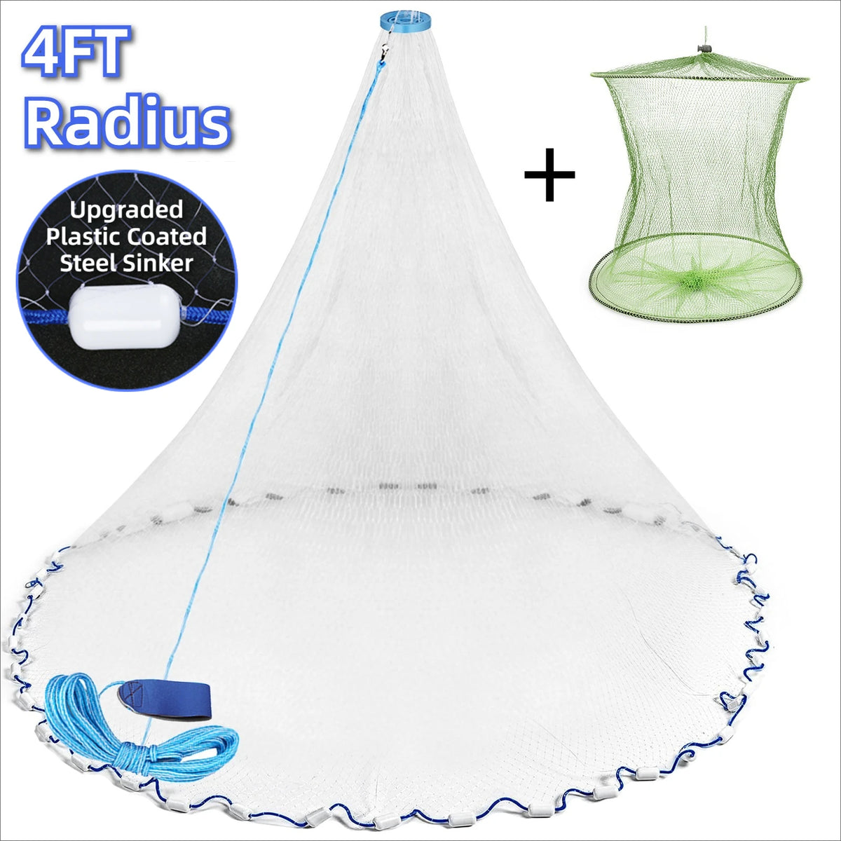 Bait Cast Net with Weighted Edge