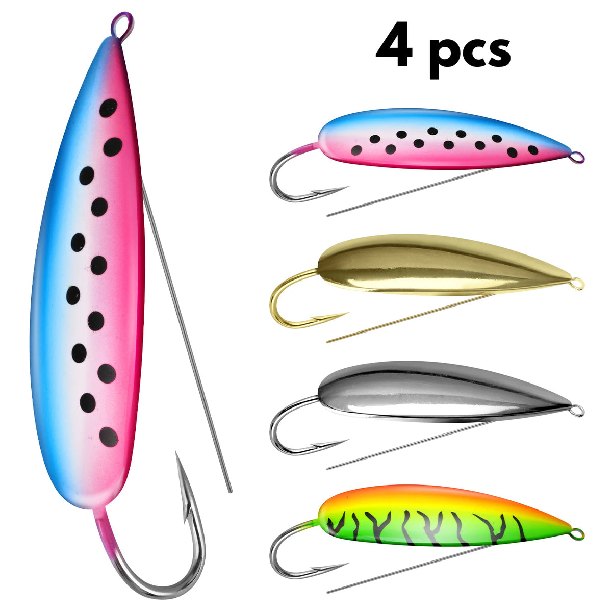 Weedless Fishing Spoons – 4 Pack