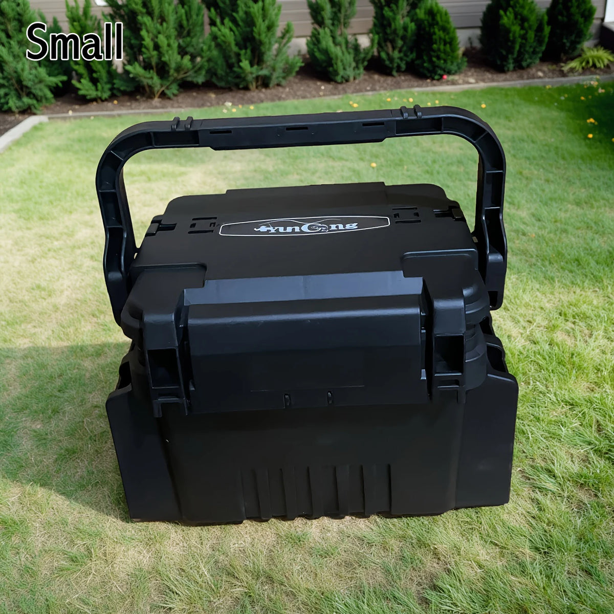 Portable Tackle Box with Rod Holder