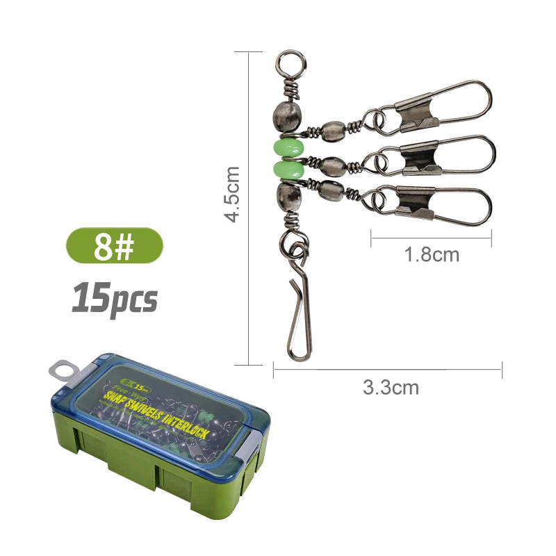 Luminous Barrel Swivels with Snap – 25 Pack