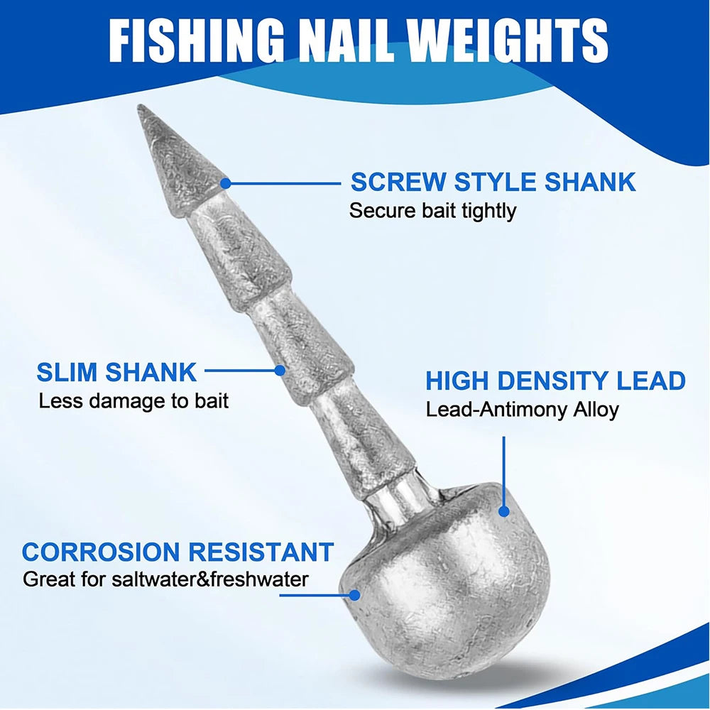 Wacky/Neko Rig Nail Weights – 50 Pack