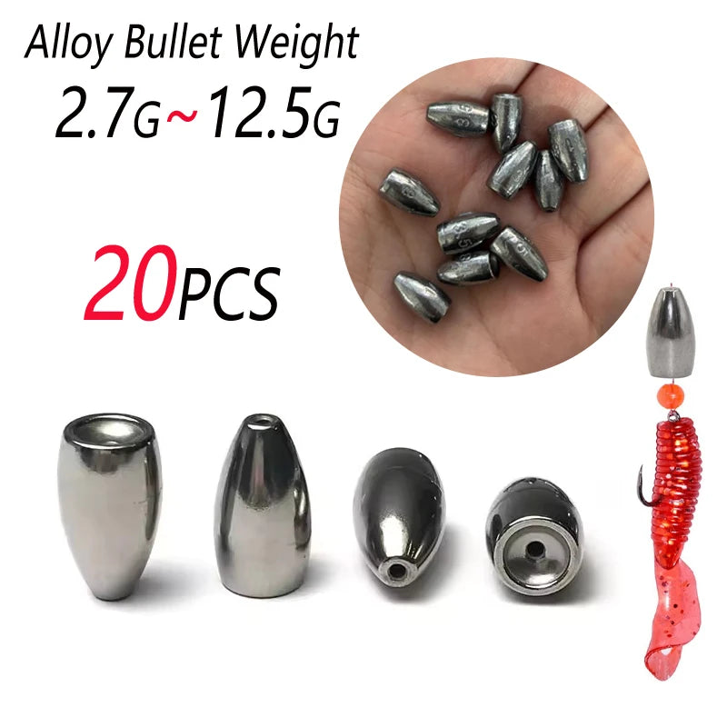 Texas/Carolina Rig Bullet Weights – 20 Pack