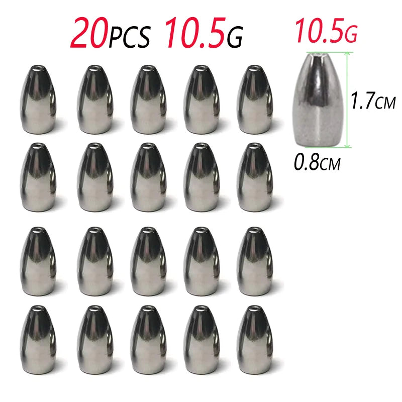 Texas/Carolina Rig Bullet Weights – 20 Pack