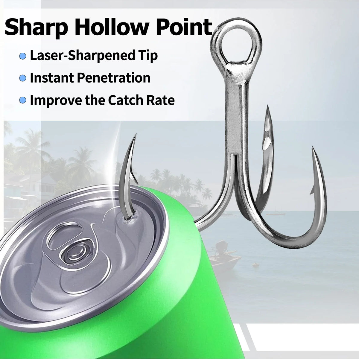 3X Strong Treble Hooks – 25–100 Pack