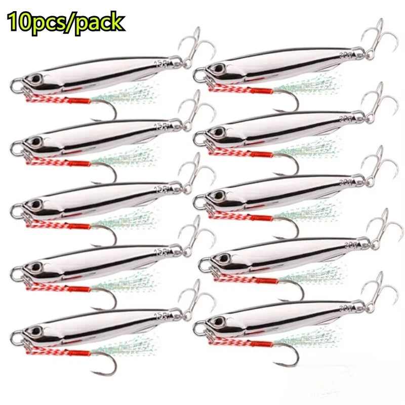 Saltwater Metal Jig Lures – 10 Pack