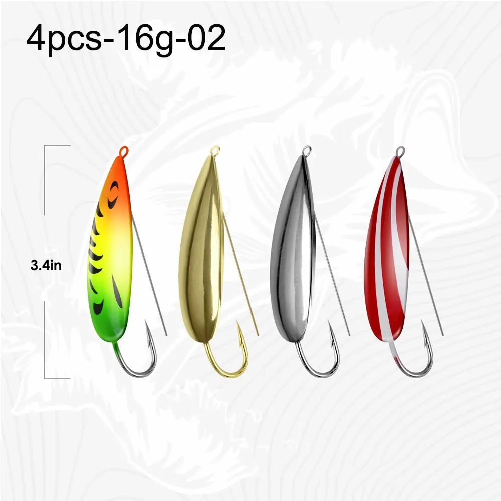 Weedless Fishing Spoons – 4 Pack