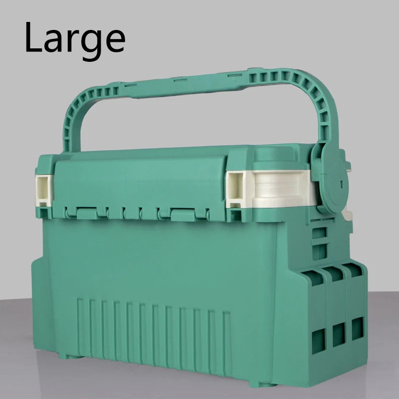 Portable Tackle Box with Rod Holder