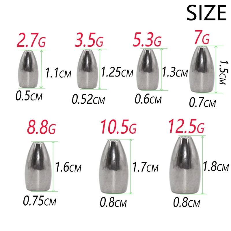 Texas/Carolina Rig Bullet Weights – 20 Pack