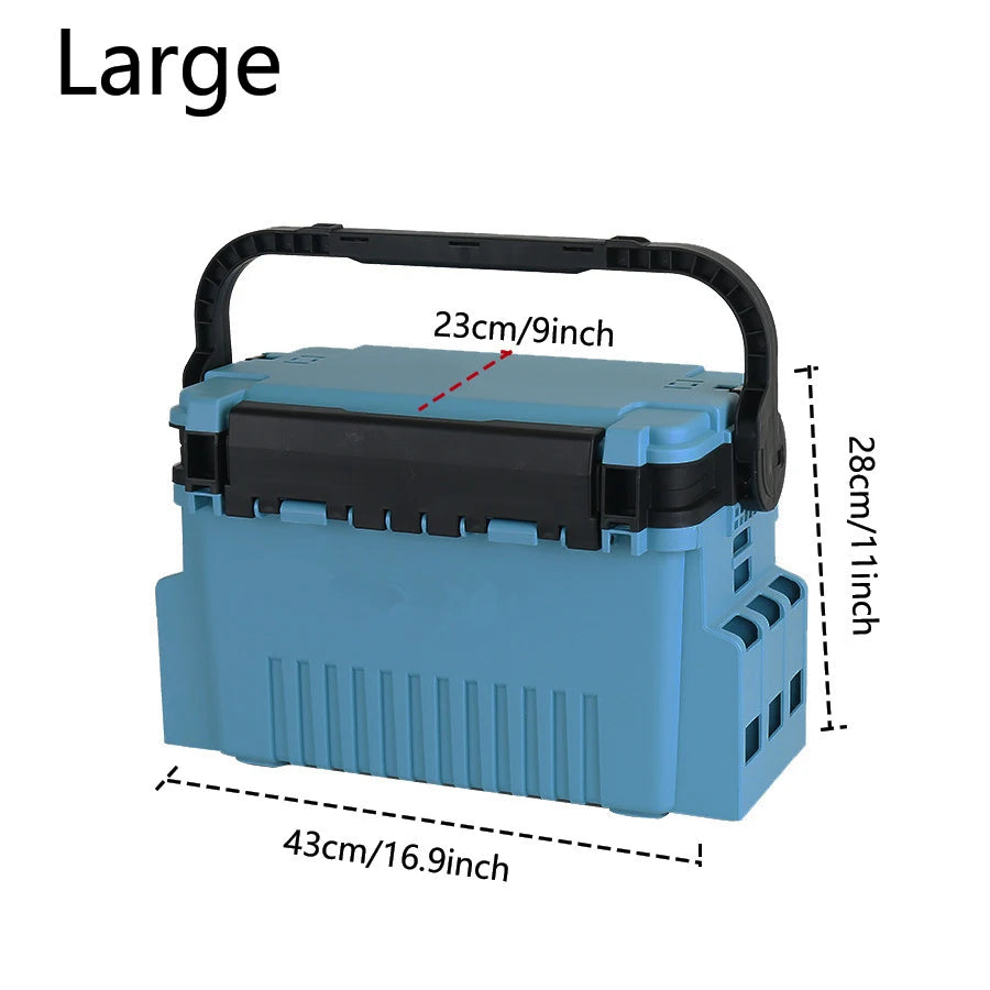 Portable Tackle Box with Rod Holder