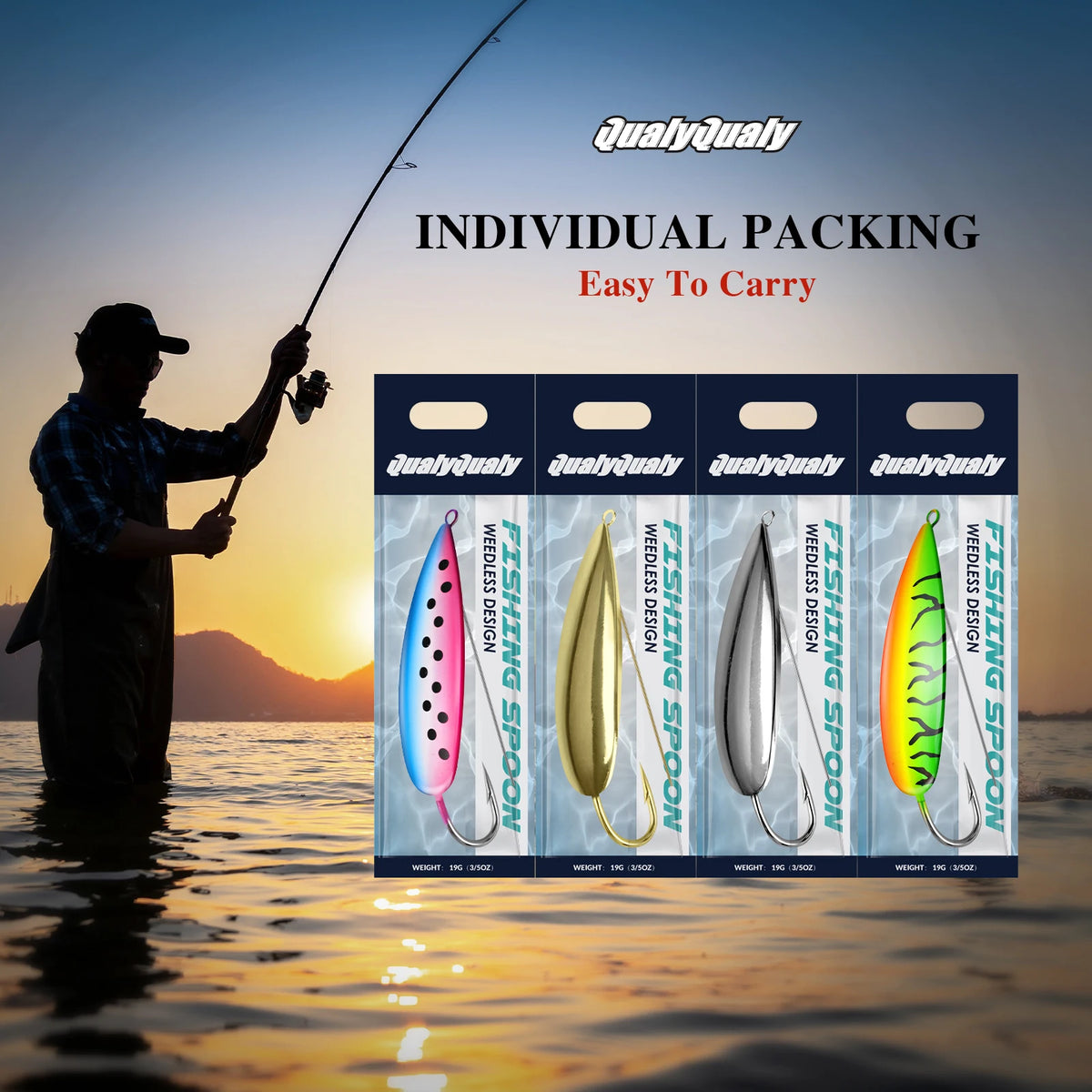 Weedless Fishing Spoons – 4 Pack