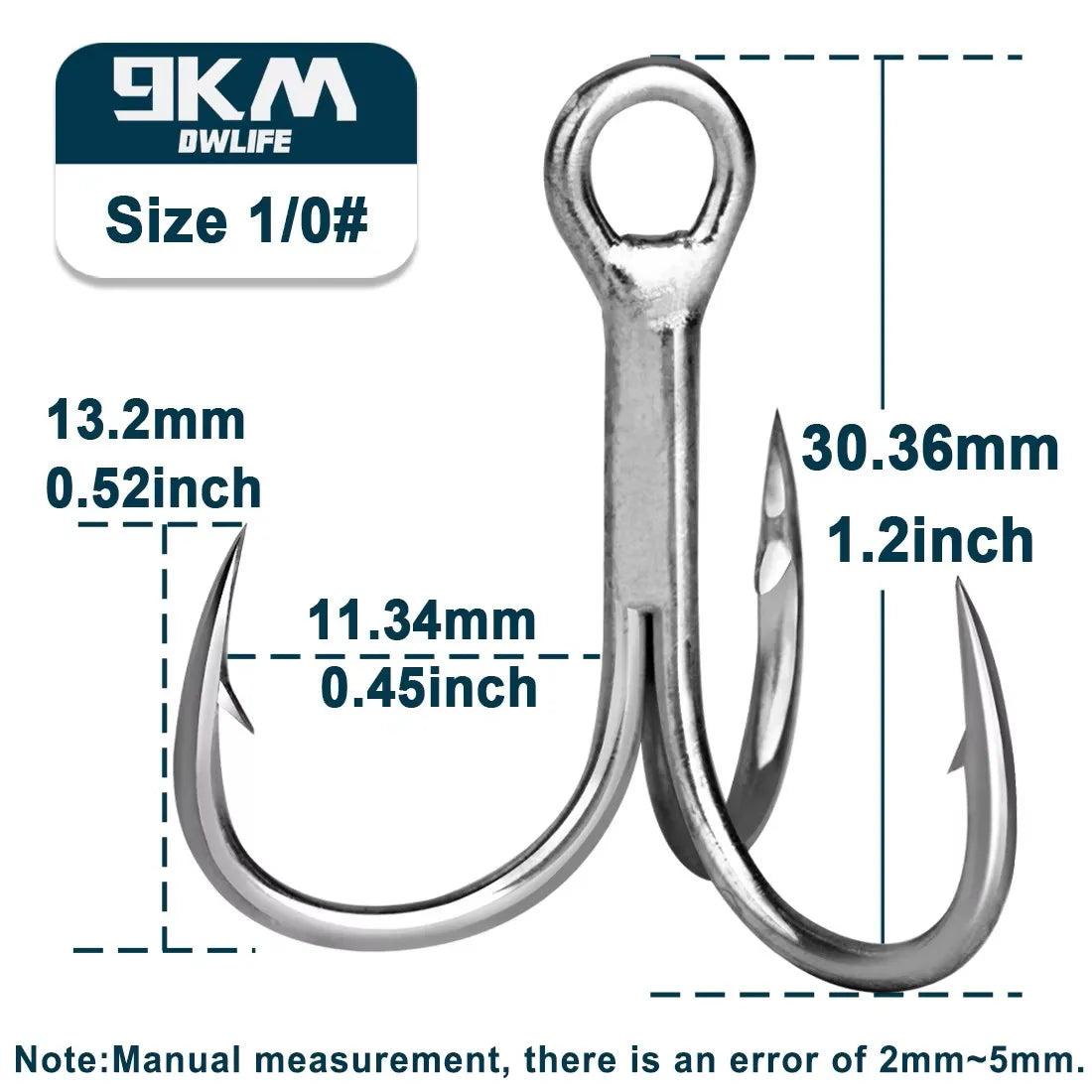 3X Strong Treble Hooks – 25–100 Pack