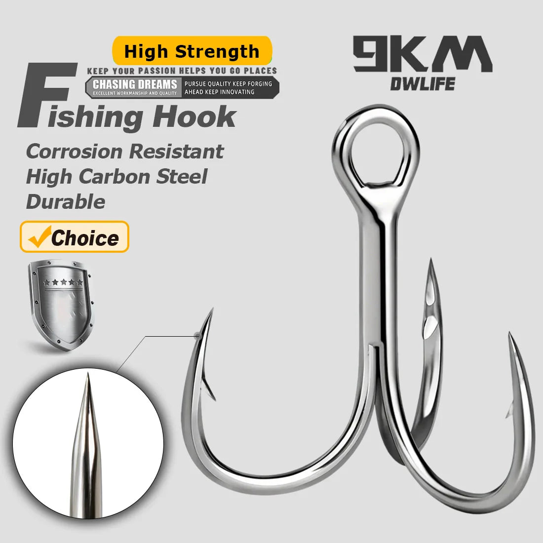 3X Strong Treble Hooks – 25–100 Pack