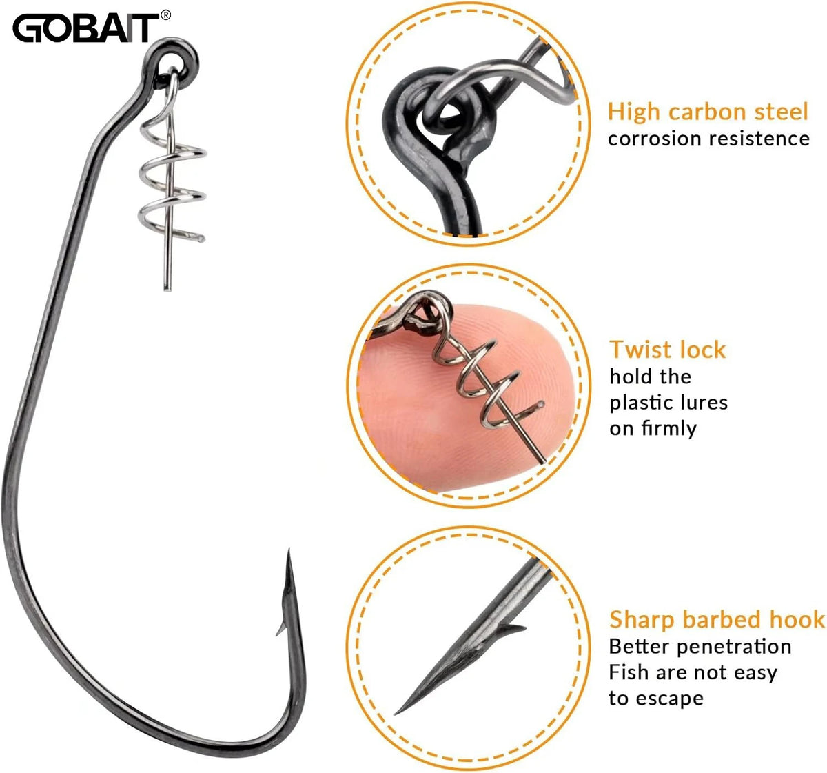 Screw-Lock EWG Worm Hooks – 10 Pack