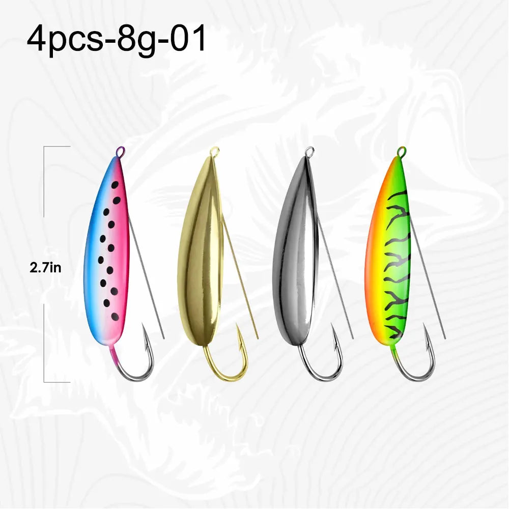 Weedless Fishing Spoons – 4 Pack