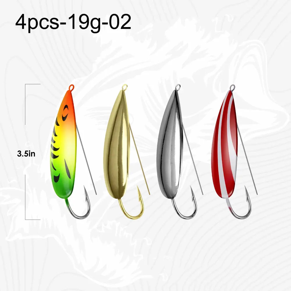 Weedless Fishing Spoons – 4 Pack