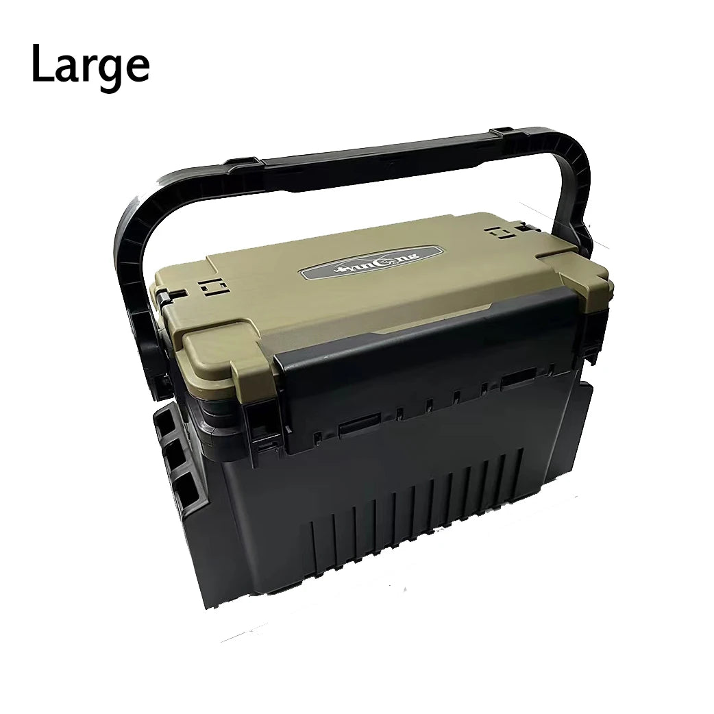 Portable Tackle Box with Rod Holder