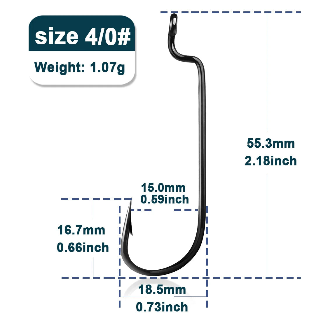 EWG Wide-Gap Worm Hooks
