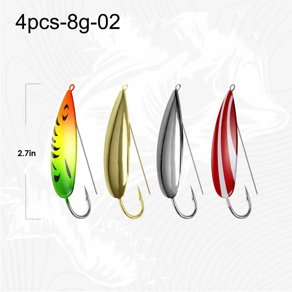 Weedless Fishing Spoons – 4 Pack