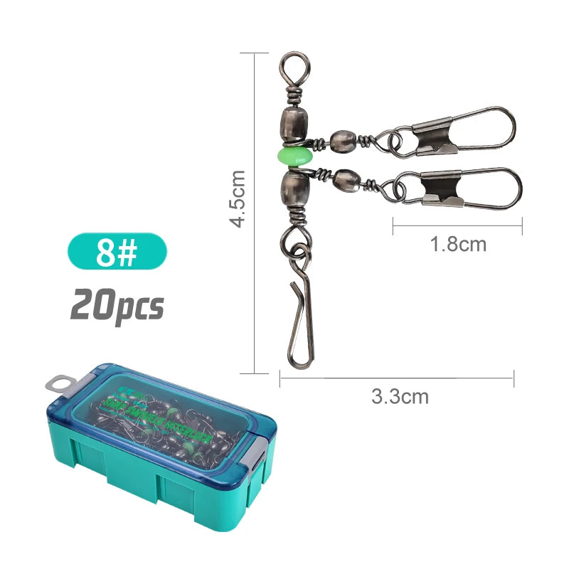 Luminous Barrel Swivels with Snap – 25 Pack