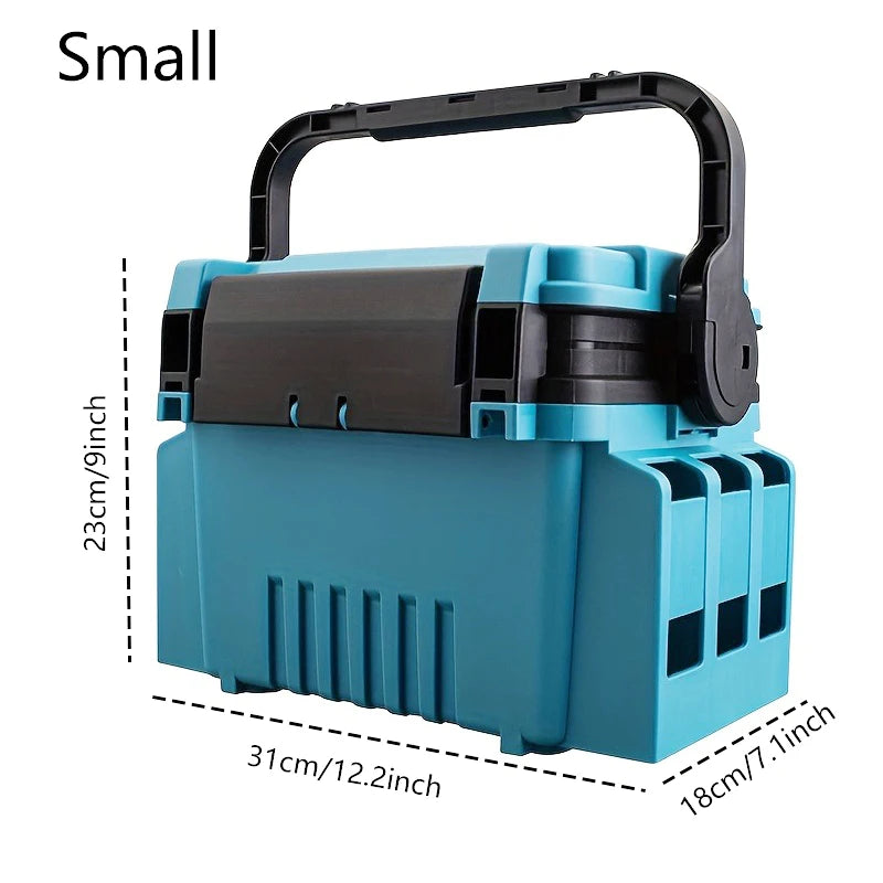 Portable Tackle Box with Rod Holder