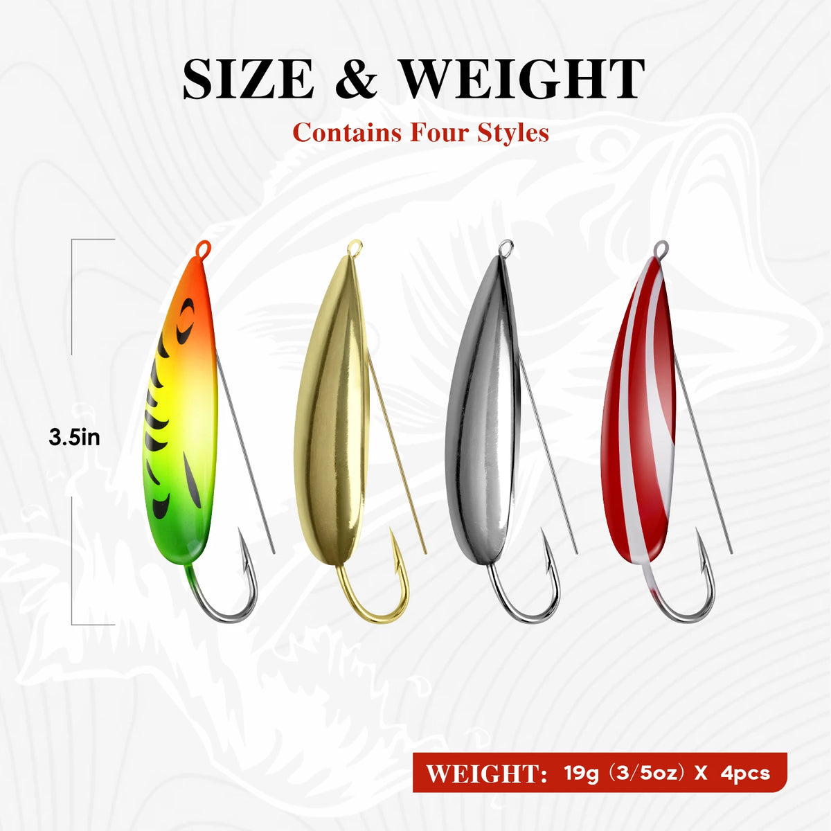 Weedless Fishing Spoons – 4 Pack