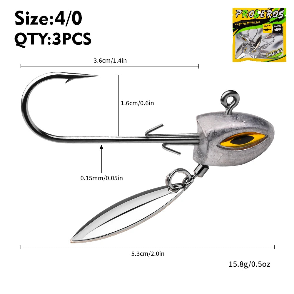 Underspin Jig Heads – 3 Pack