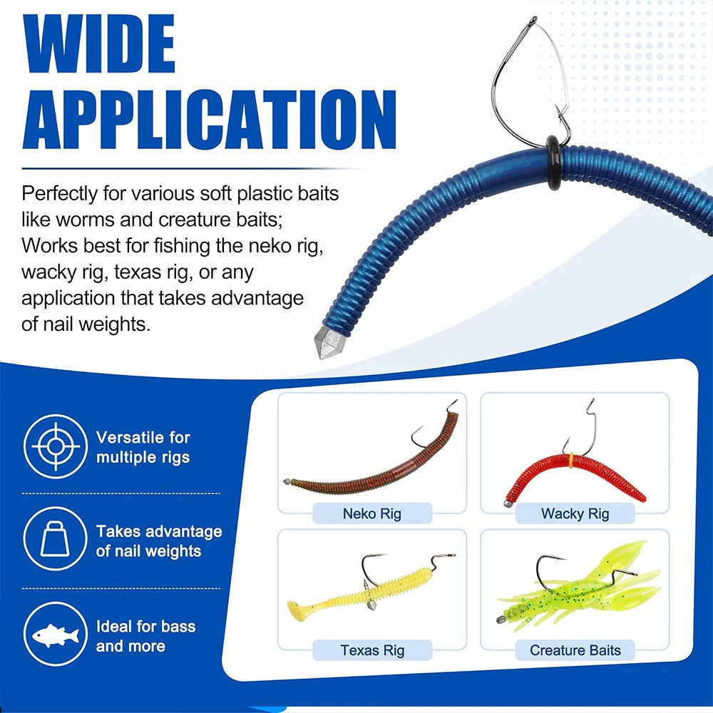 Wacky/Neko Rig Nail Weights – 50 Pack