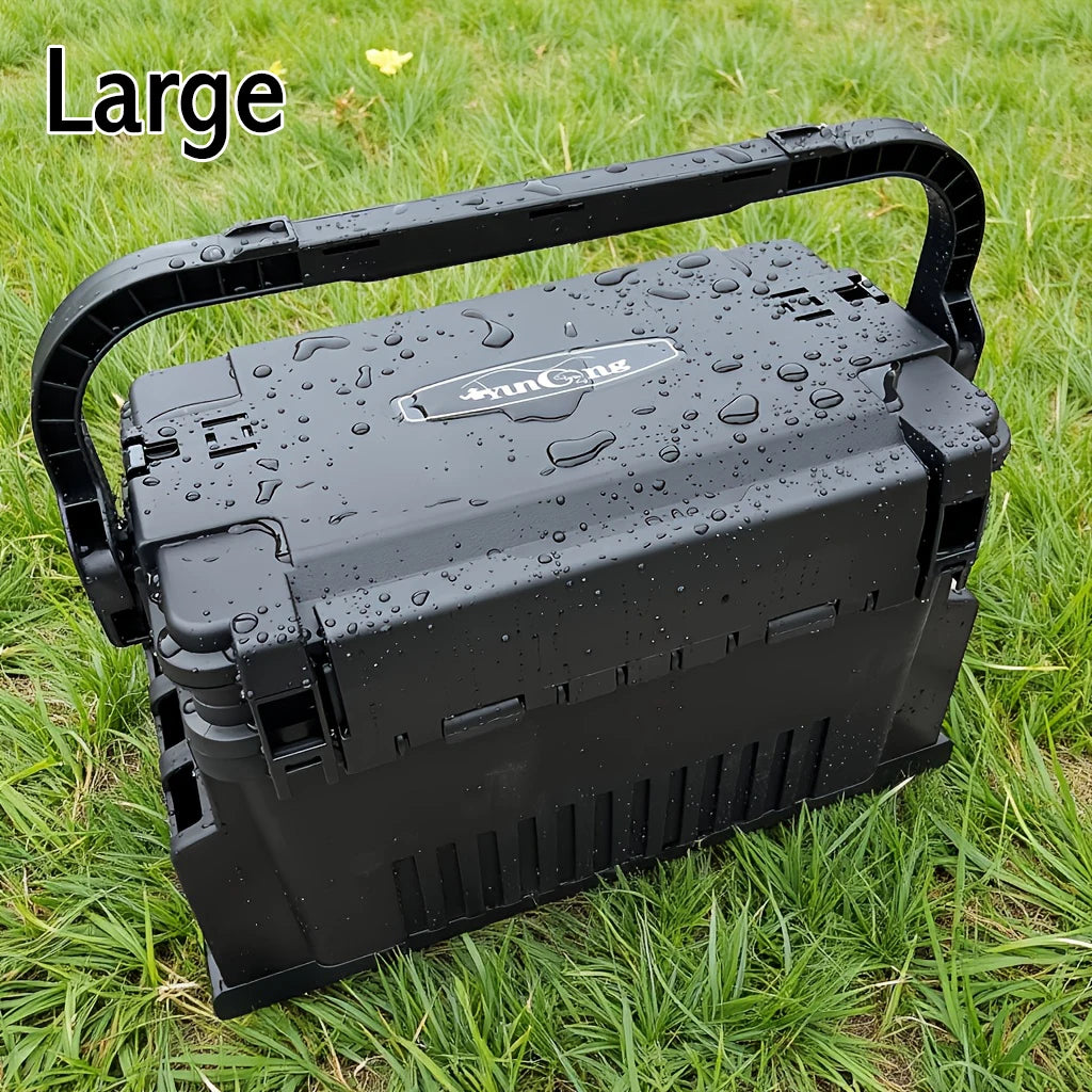 Portable Tackle Box with Rod Holder