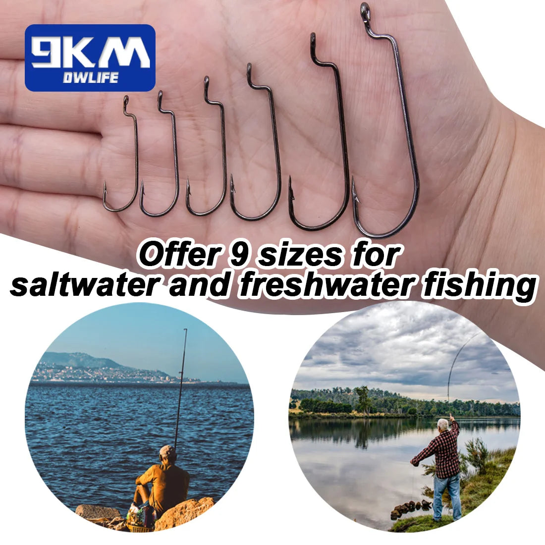 EWG Wide-Gap Worm Hooks