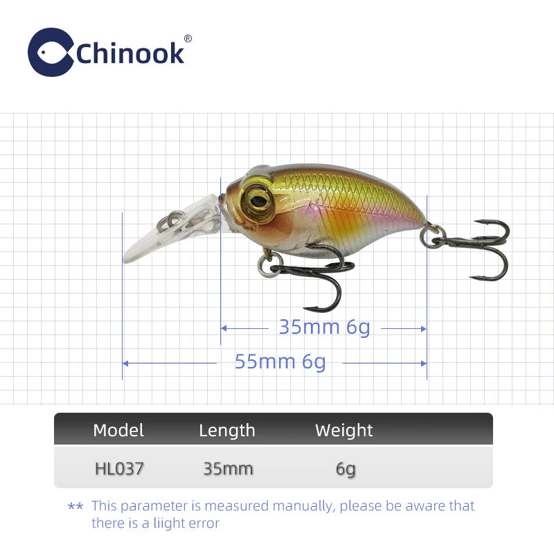 35mm Squarebill Crankbait – 6g