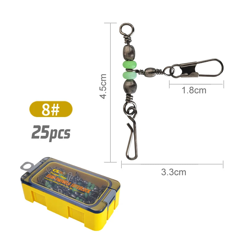 Luminous Barrel Swivels with Snap – 25 Pack