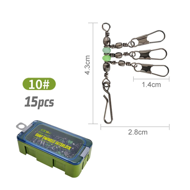 Luminous Barrel Swivels with Snap – 25 Pack