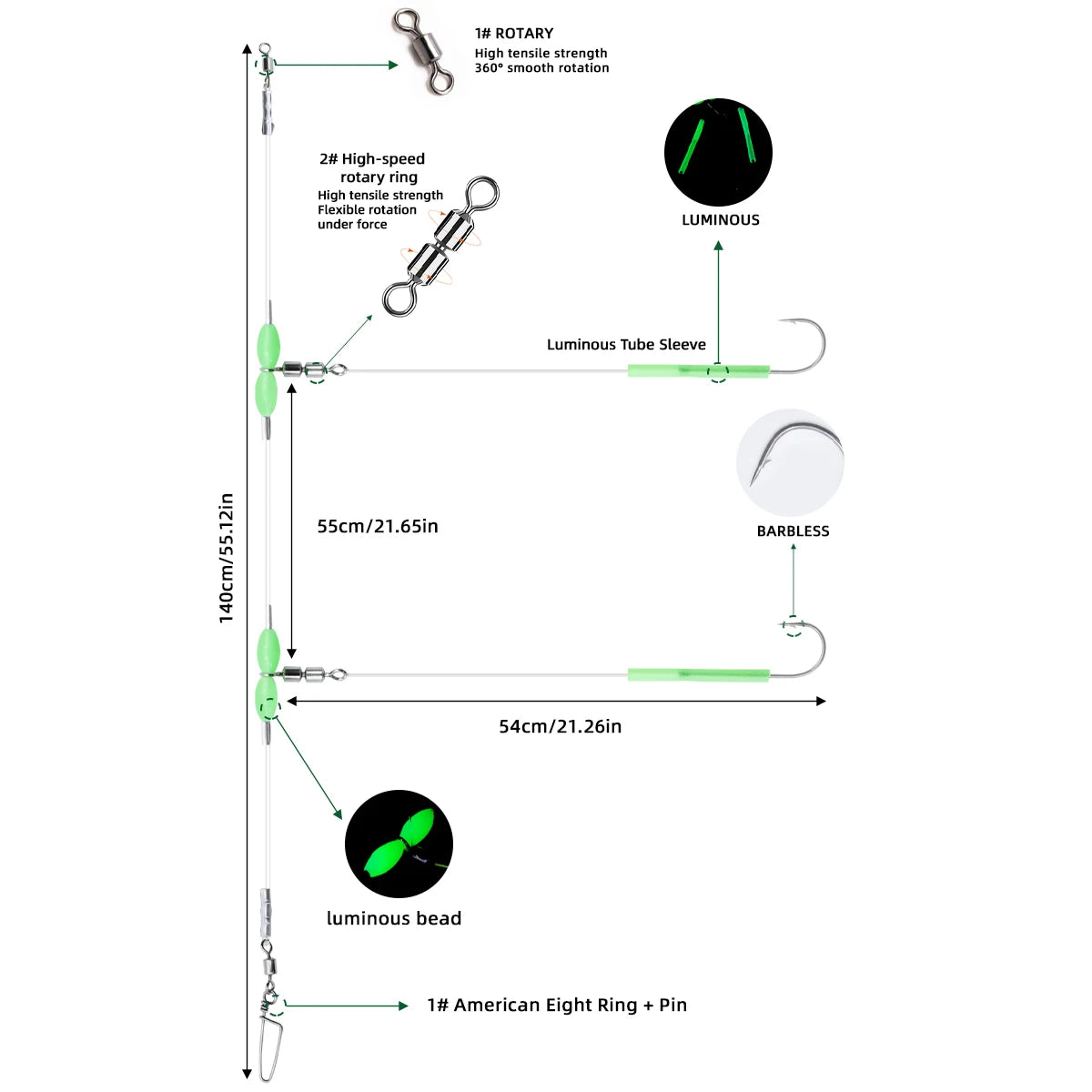 Pre-Tied High-Low Surf Rigs