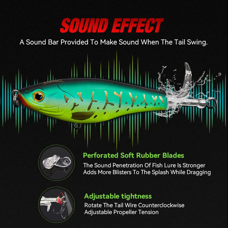 Rotating Tail Topwater Plopper