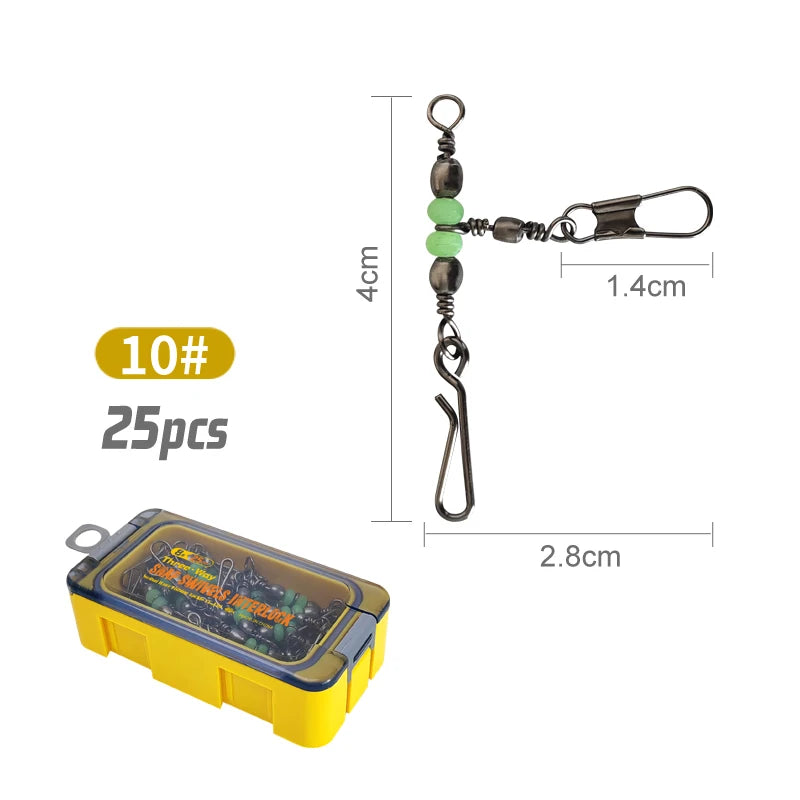 Luminous Barrel Swivels with Snap – 25 Pack