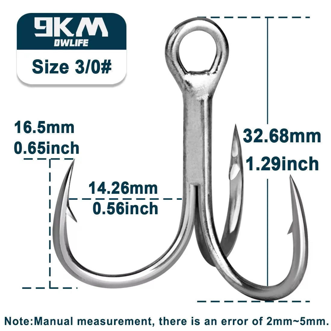 3X Strong Treble Hooks – 25–100 Pack