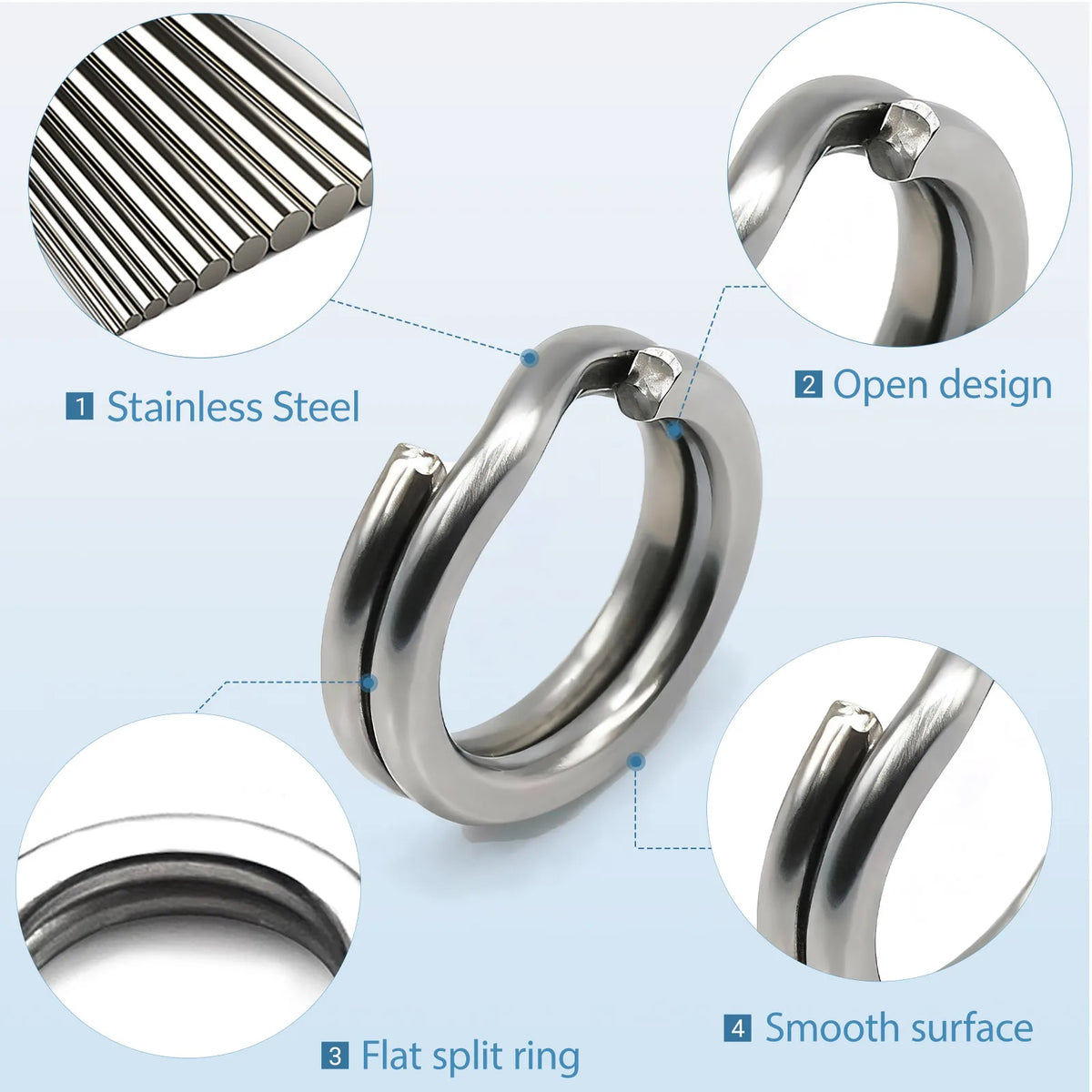 Heavy-Duty Stainless Split Rings