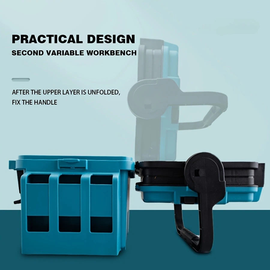 Portable Tackle Box with Rod Holder